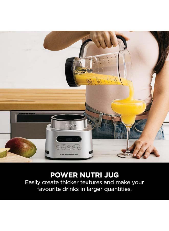 Foodi MAX Power Nutri Blender 2-In-1, Blend Smoothie Bowls, Thick Spreads & Frozen DrInks, Automatic Programs, SmartTorque, 1L Jug With Power Paddle, 2x 700ml Cups 1 L 1100 W CB150ME Silver