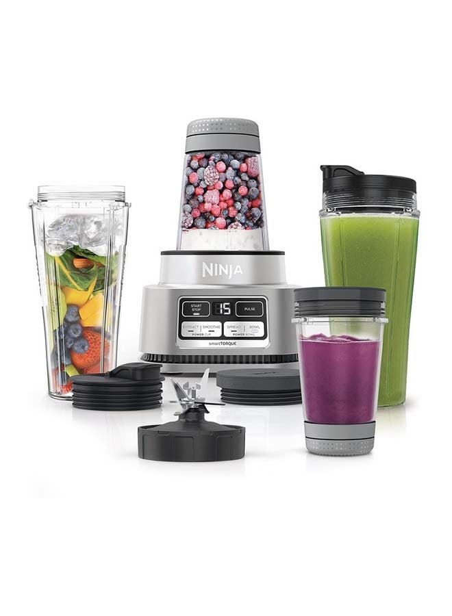 Foodi Power Nutri Blender 2-In-1, Blend Smoothie Bowls, Thick Spreads & Frozen DrInks, Automatic Programs, 700ml Cup & 400ml Bowl With With Power Paddle 700 ml 1100 W CB102ME Silver