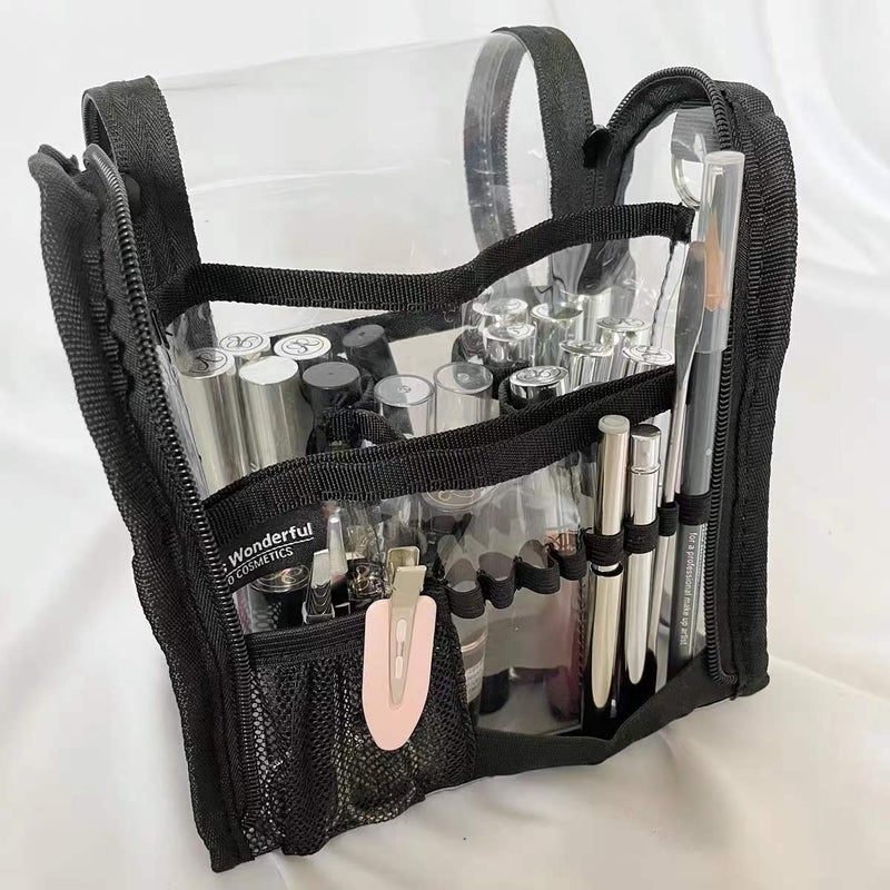 Foreign makeup artist lipstick lip glaze storage bag PCV transparent waterproof portable easy to clean portable cosmetic bag