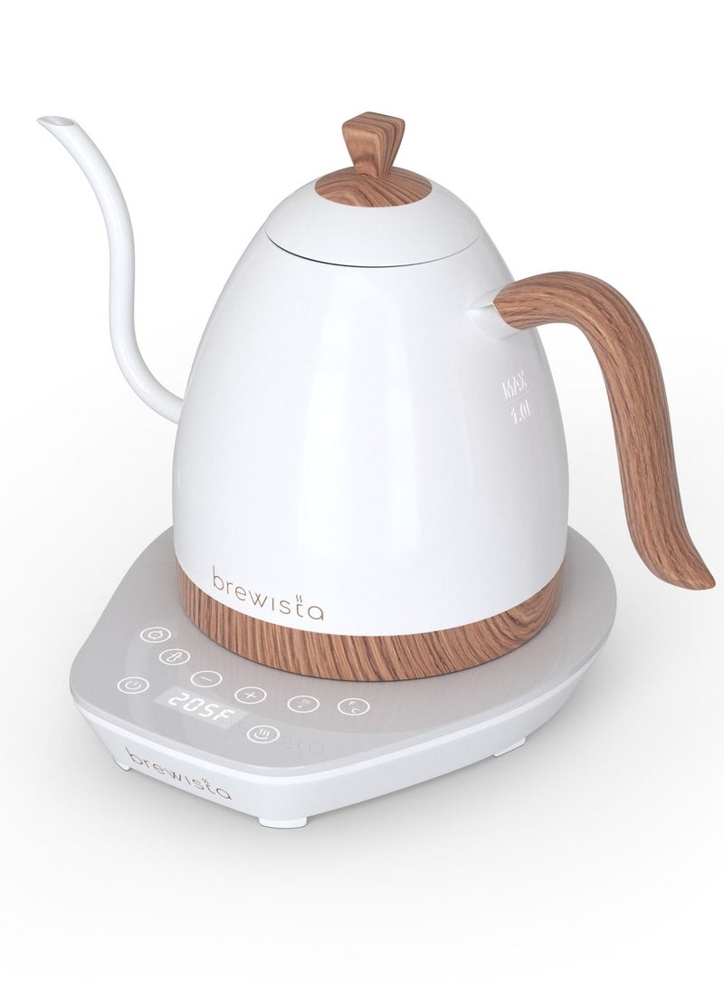 Brewista Artisan Electric Gooseneck Kettle, White & Brown