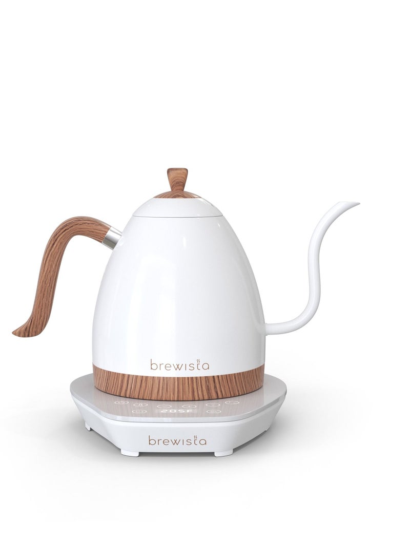 Brewista Artisan Electric Gooseneck Kettle, White & Brown