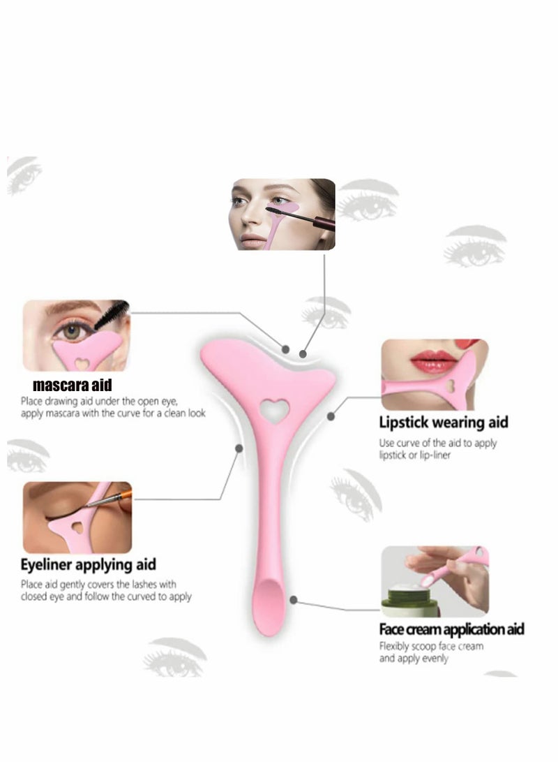 Eyeliner Stencils Wing Tips, Cat Eyeliner Stencil Molds Pads Silicone Eyeliner Aid Marscara Drawing Aid, Face Cream, Easy Makeup Tool, Resusable Eyeliner Applicator Tool (Pink)