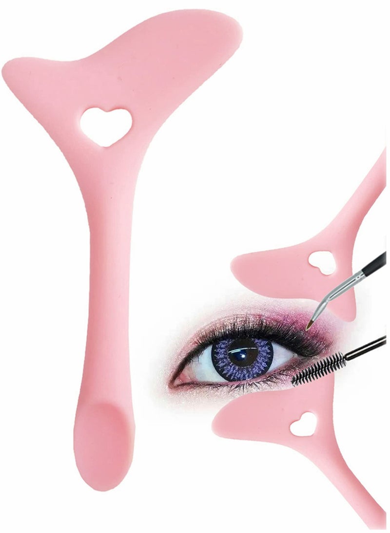 Eyeliner Stencils Wing Tips, Cat Eyeliner Stencil Molds Pads Silicone Eyeliner Aid Marscara Drawing Aid, Face Cream, Easy Makeup Tool, Resusable Eyeliner Applicator Tool (Pink)