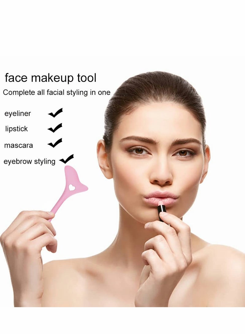 Eyeliner Stencils Wing Tips, Cat Eyeliner Stencil Molds Pads Silicone Eyeliner Aid Marscara Drawing Aid, Face Cream, Easy Makeup Tool, Resusable Eyeliner Applicator Tool (Pink)