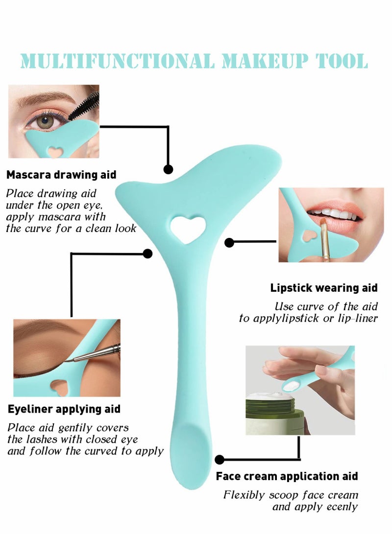 Eyeliner Stencils Wing Tips, Cat Stencil Molds Pads Silicone Aid Marscara Drawing Aid, Face Cream, Easy Makeup Tool, Resusable Applicator Tool, Blue