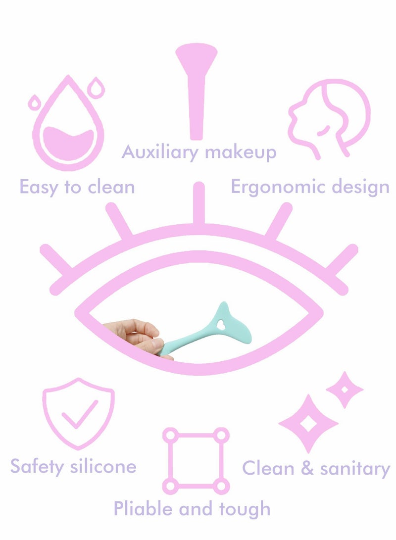 Eyeliner Stencils Wing Tips, Cat Stencil Molds Pads Silicone Aid Marscara Drawing Aid, Face Cream, Easy Makeup Tool, Resusable Applicator Tool, Blue