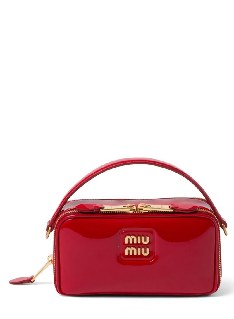 miu Leather and Patent Shoulder Bag