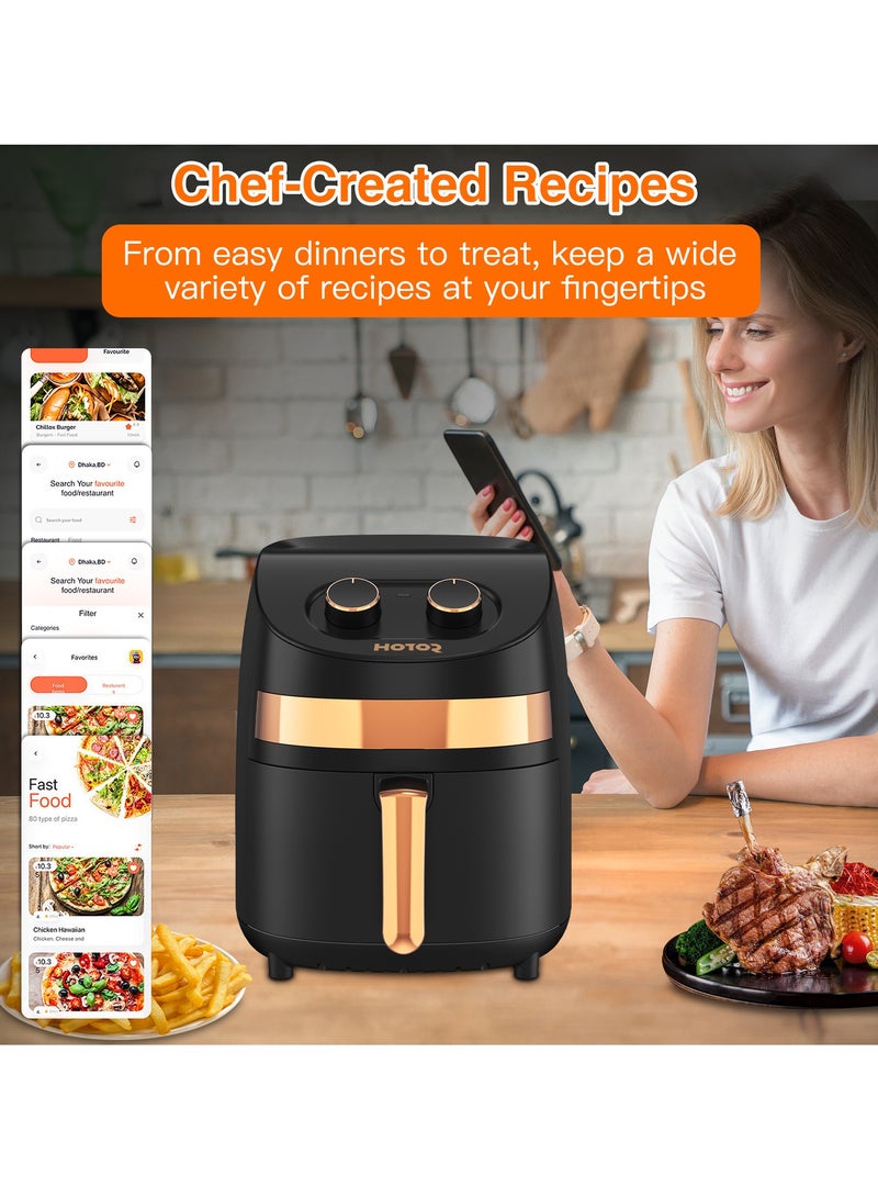 Best Air Fryer 3.5 L, Stainless Steel  Non Stick Air Fryers, Hot Air Circulation Frying Grilling Fryer for Roast/Bake/ Dehydrate with Removable Basket Black