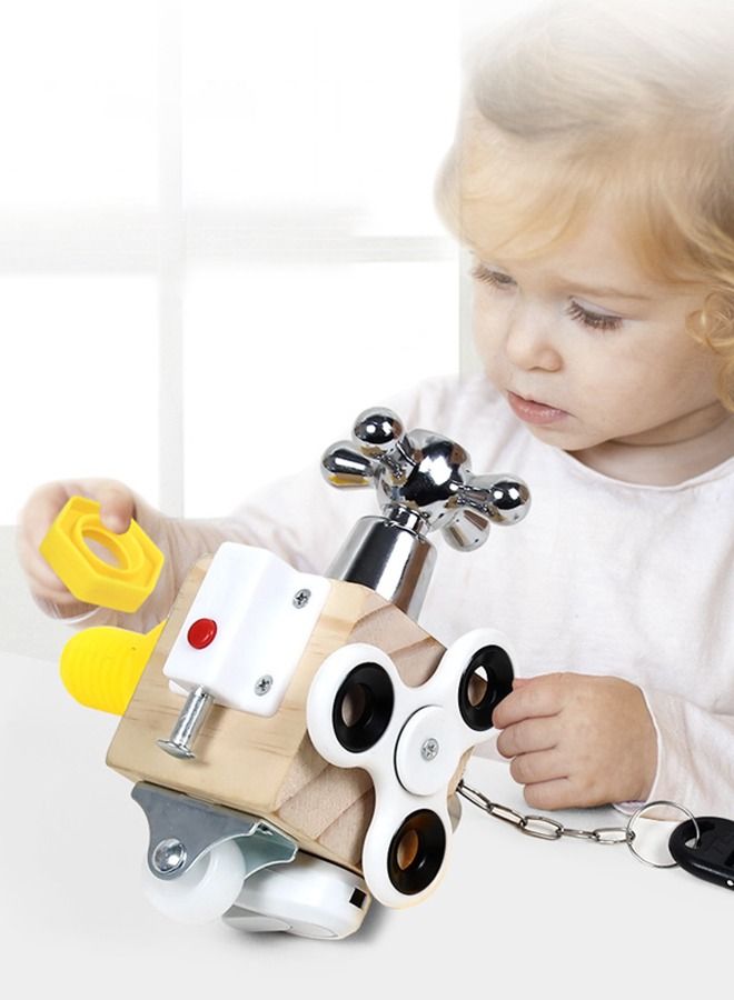 Busy Cube Wooden Busy Activity Cube Board Game for Kids Hands-on Ability Training Educational Toy
