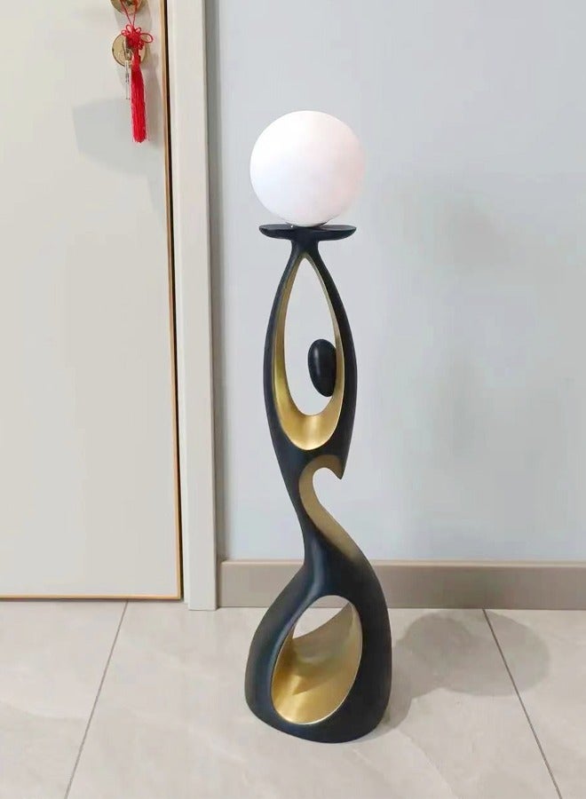 Modern Luxury Design Resin Art Sculpture Decorative Floor Lamp Creative Floor Decoration Night Glow LED Moon Light for Living Room Home Office (Fully Assembled) 21 x 23 x 82 cm