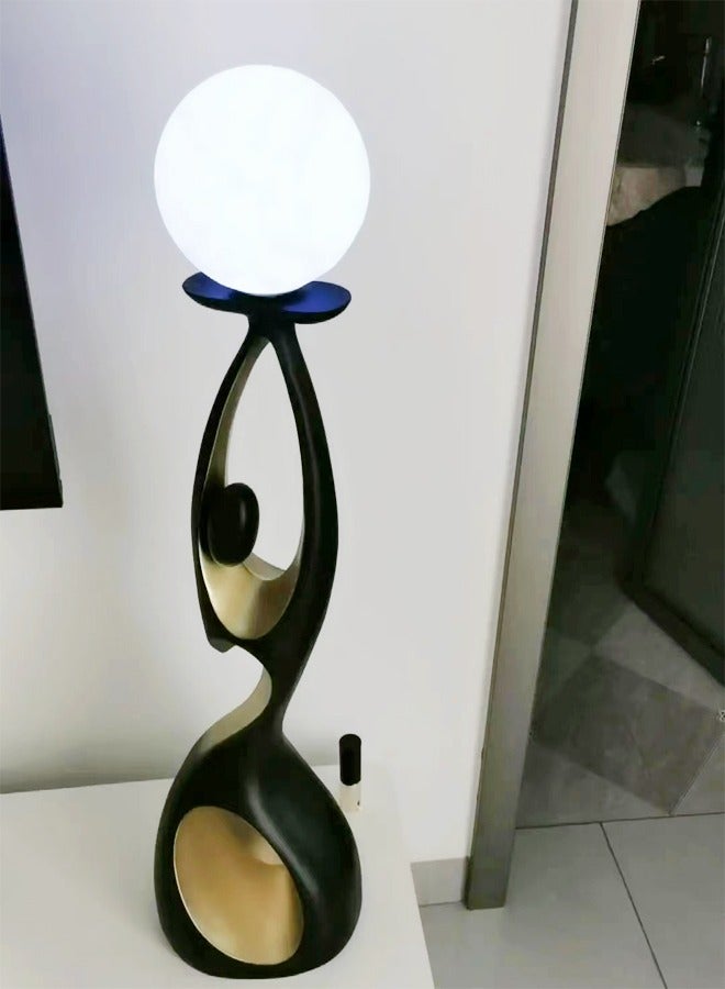 Modern Luxury Design Resin Art Sculpture Decorative Floor Lamp Creative Floor Decoration Night Glow LED Moon Light for Living Room Home Office (Fully Assembled) 21 x 23 x 82 cm