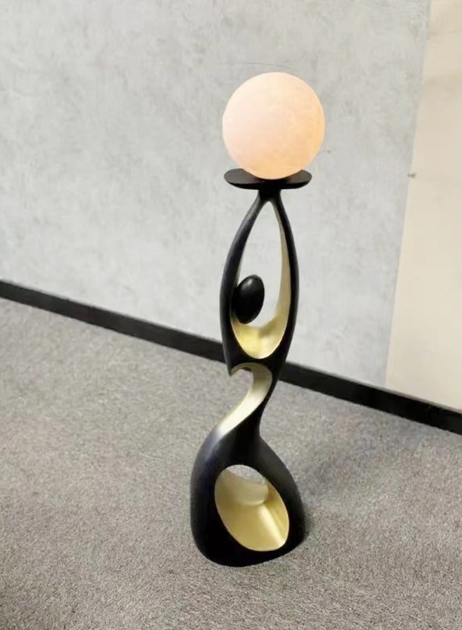 Modern Luxury Design Resin Art Sculpture Decorative Floor Lamp Creative Floor Decoration Night Glow LED Moon Light for Living Room Home Office (Fully Assembled) 21 x 23 x 82 cm