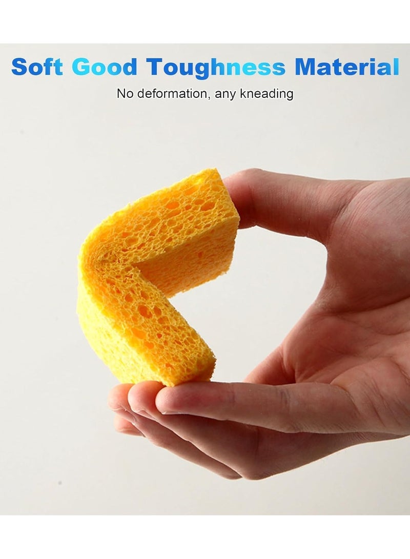 Car Wash Sponges, 10 Pcs Compressed Cellulose Sponges, Natural Wood Pulp Sponges for Dish Bowl Washing, Household Cleaning Scrub Sponges Absorbent Good for Kitchen Bathroom Car