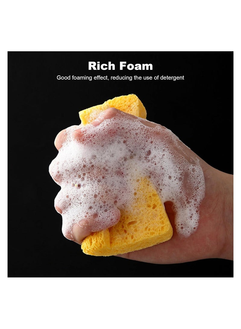 Car Wash Sponges, 10 Pcs Compressed Cellulose Sponges, Natural Wood Pulp Sponges for Dish Bowl Washing, Household Cleaning Scrub Sponges Absorbent Good for Kitchen Bathroom Car