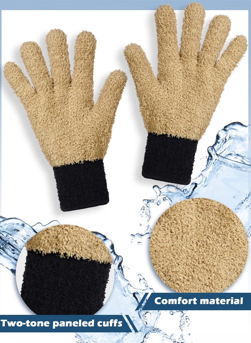 Reusable Microfiber Dusting Gloves for Efficient House, Kitchen, and Car Cleaning, Ideal for Plants, Windows, Blinds, Shutters, 3 Pairs