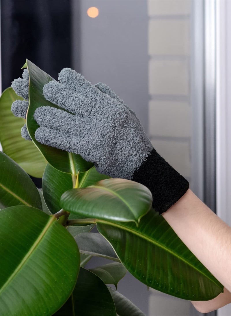Reusable Microfiber Dusting Gloves for Efficient House, Kitchen, and Car Cleaning, Ideal for Plants, Windows, Blinds, Shutters, 3 Pairs