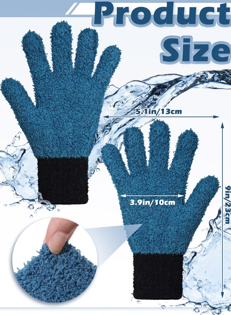 Reusable Microfiber Dusting Gloves for Efficient House, Kitchen, and Car Cleaning, Ideal for Plants, Windows, Blinds, Shutters, 3 Pairs