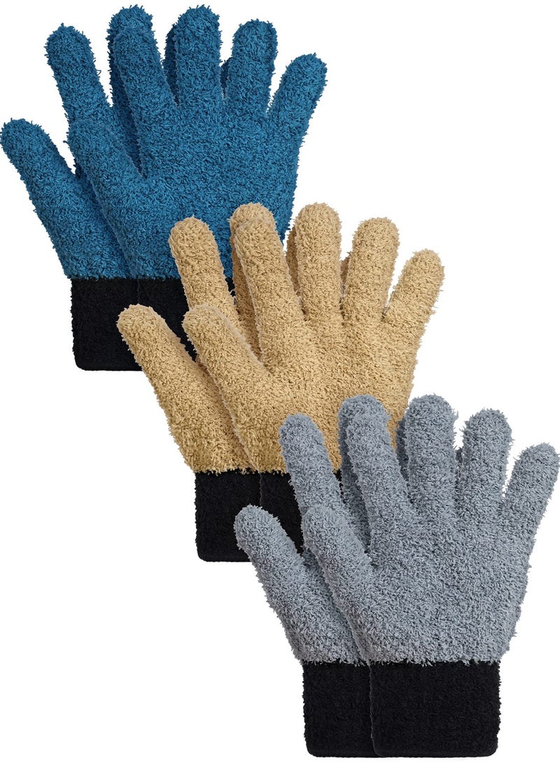 Reusable Microfiber Dusting Gloves for Efficient House, Kitchen, and Car Cleaning, Ideal for Plants, Windows, Blinds, Shutters, 3 Pairs