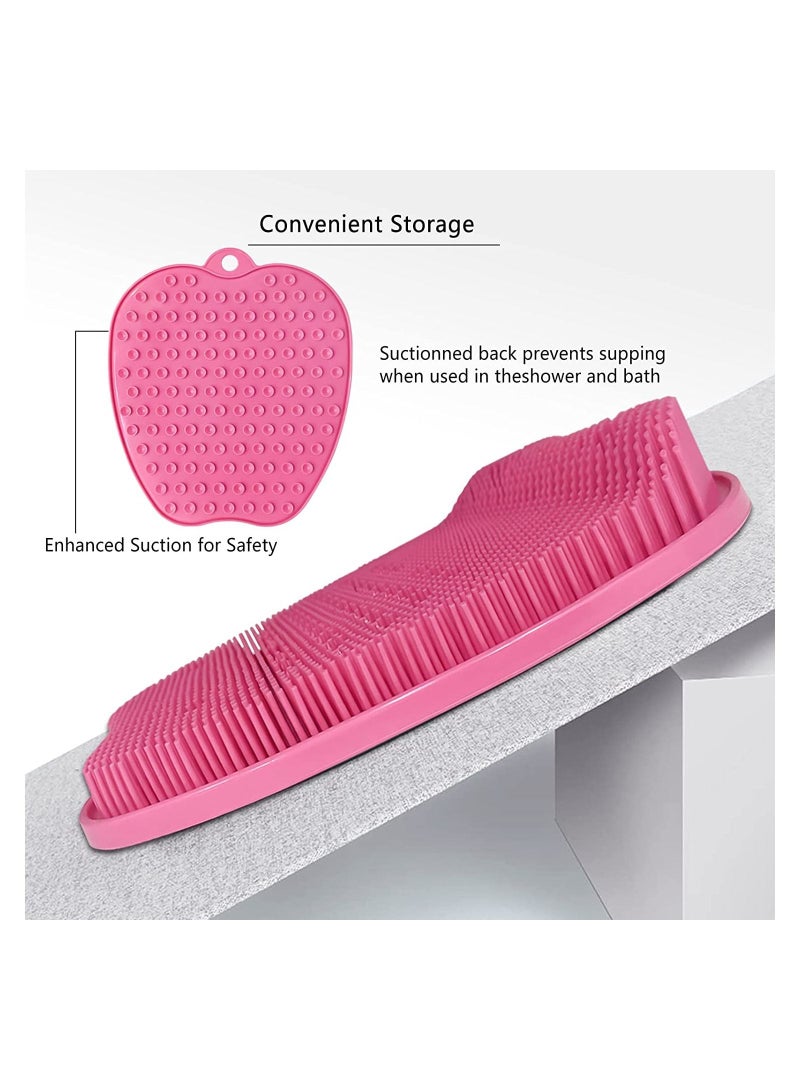 Foot Scrubber Cleaner Massager Shower Brush with Non-Slip Suction Cups and Soft Acupressure Massage Mat for Care Circulation & Reduces Pain