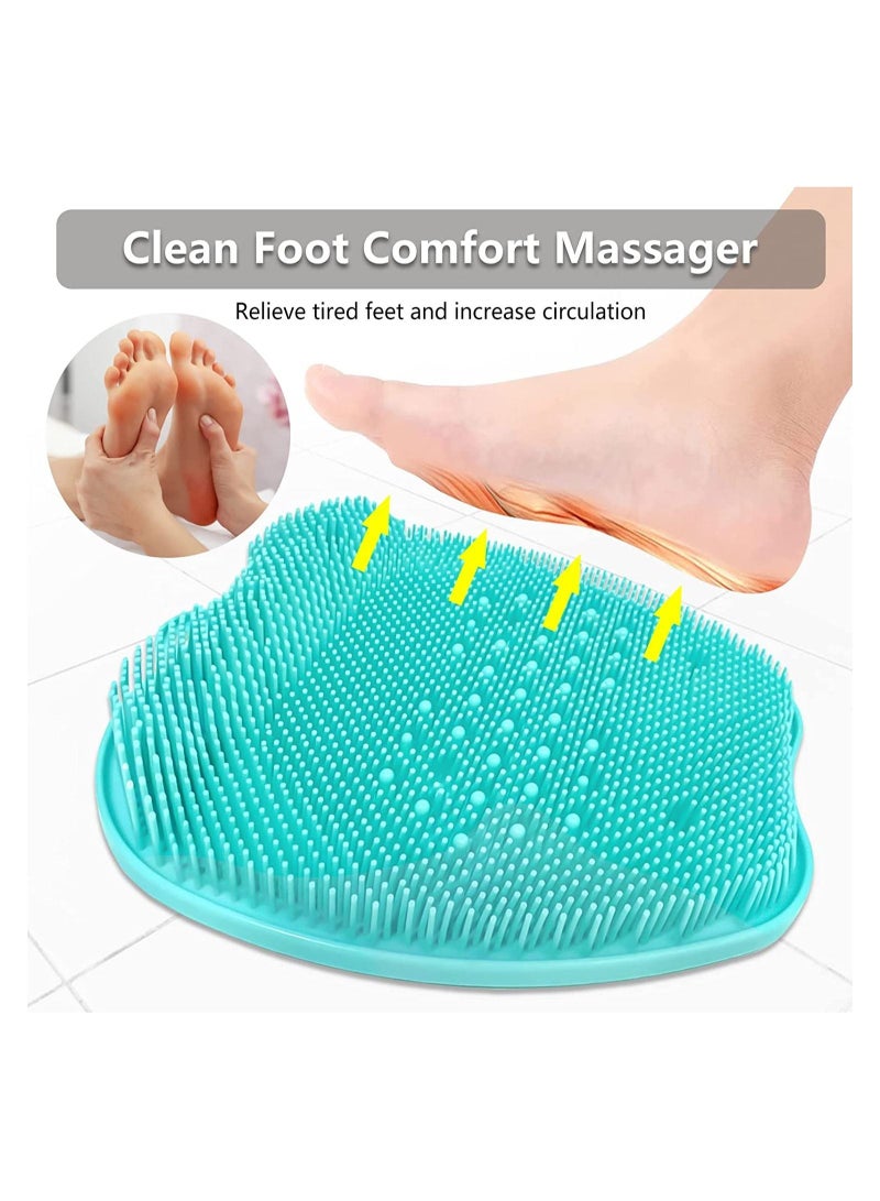 Foot Scrubber Cleaner Massager Shower Brush with Non-Slip Suction Cups and Soft Acupressure Massage Mat for Care Circulation & Reduces Pain