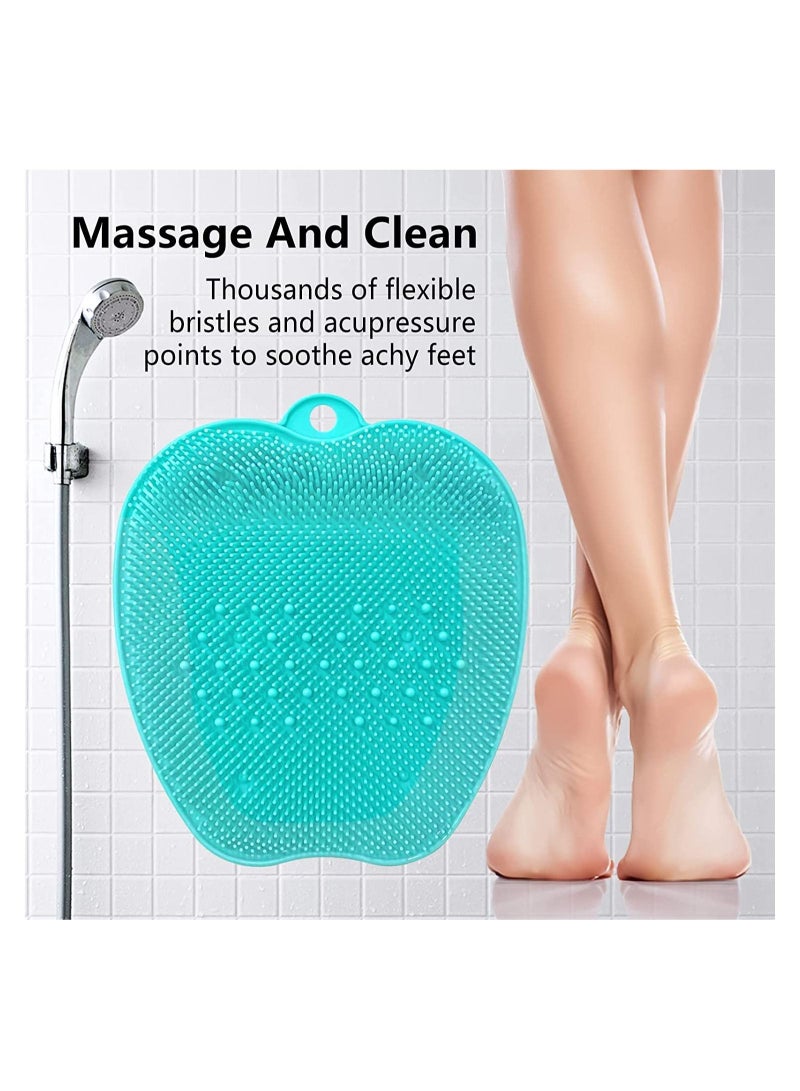 Foot Scrubber Cleaner Massager Shower Brush with Non-Slip Suction Cups and Soft Acupressure Massage Mat for Care Circulation & Reduces Pain