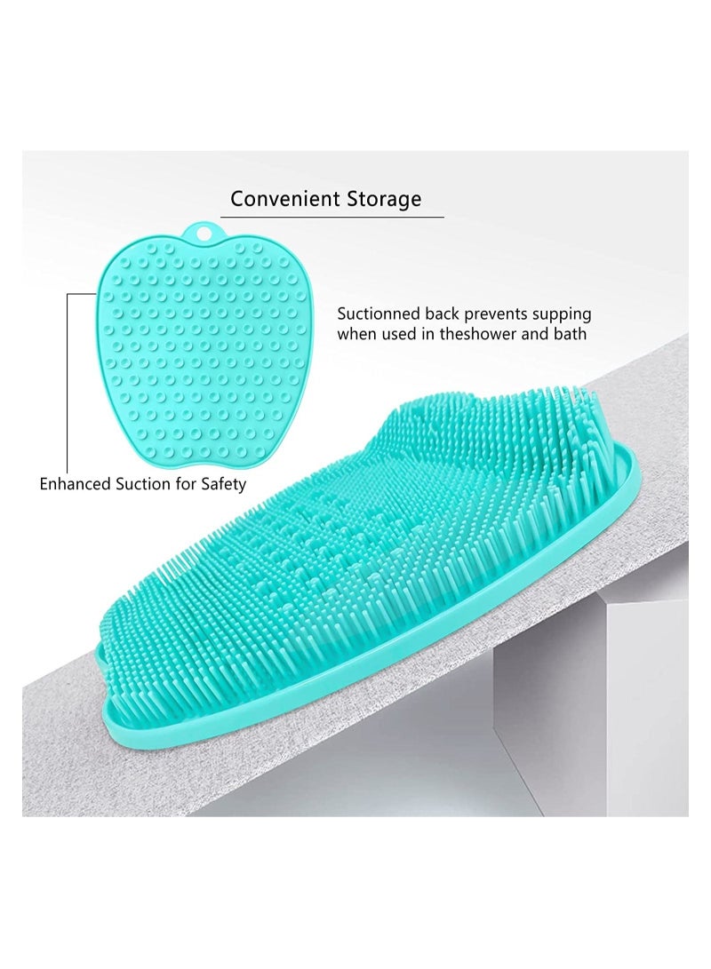 Foot Scrubber Cleaner Massager Shower Brush with Non-Slip Suction Cups and Soft Acupressure Massage Mat for Care Circulation & Reduces Pain