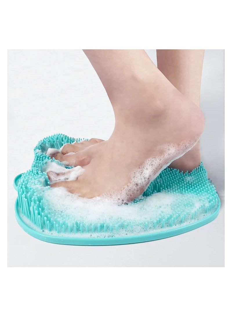 Foot Scrubber Cleaner Massager Shower Brush with Non-Slip Suction Cups and Soft Acupressure Massage Mat for Care Circulation & Reduces Pain