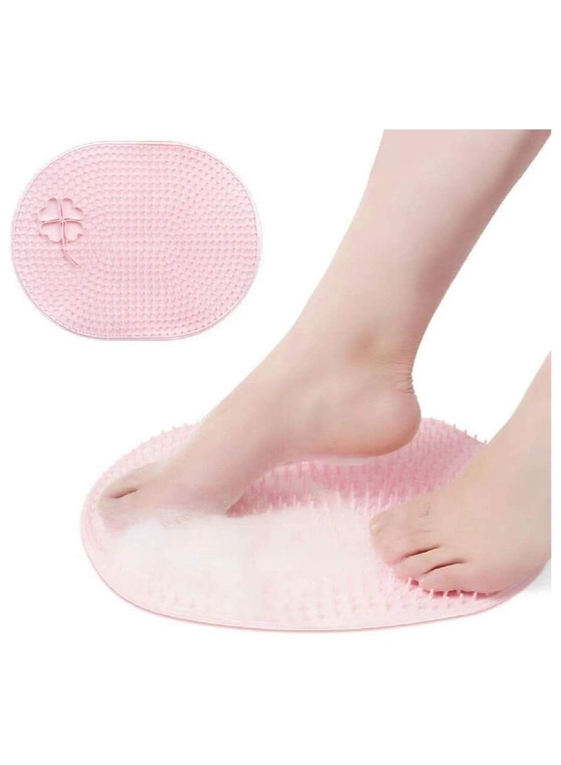 Foot Scrubber Cleaner Massager Shower Brush with Non-Slip Suction Cups and Soft Acupressure Massage Mat for Care Circulation & Reduces Pain