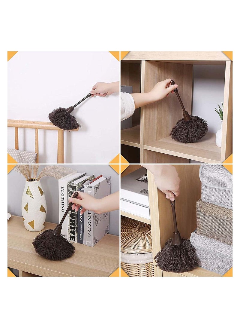 2pcs Keyboard Brush Long Handle Feather Duster Portable Cleaning Cleaner Dust Remover for Computer Laptop Desk Smart and Soft Fluffy