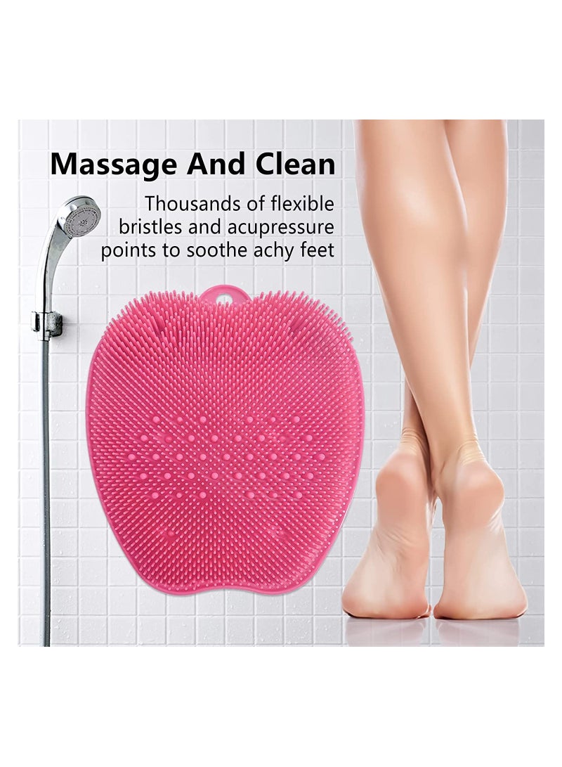 Foot Scrubber Cleaner Massager Shower Brush with Non-Slip Suction Cups and Soft Acupressure Massage Mat for Care Circulation & Reduces Pain