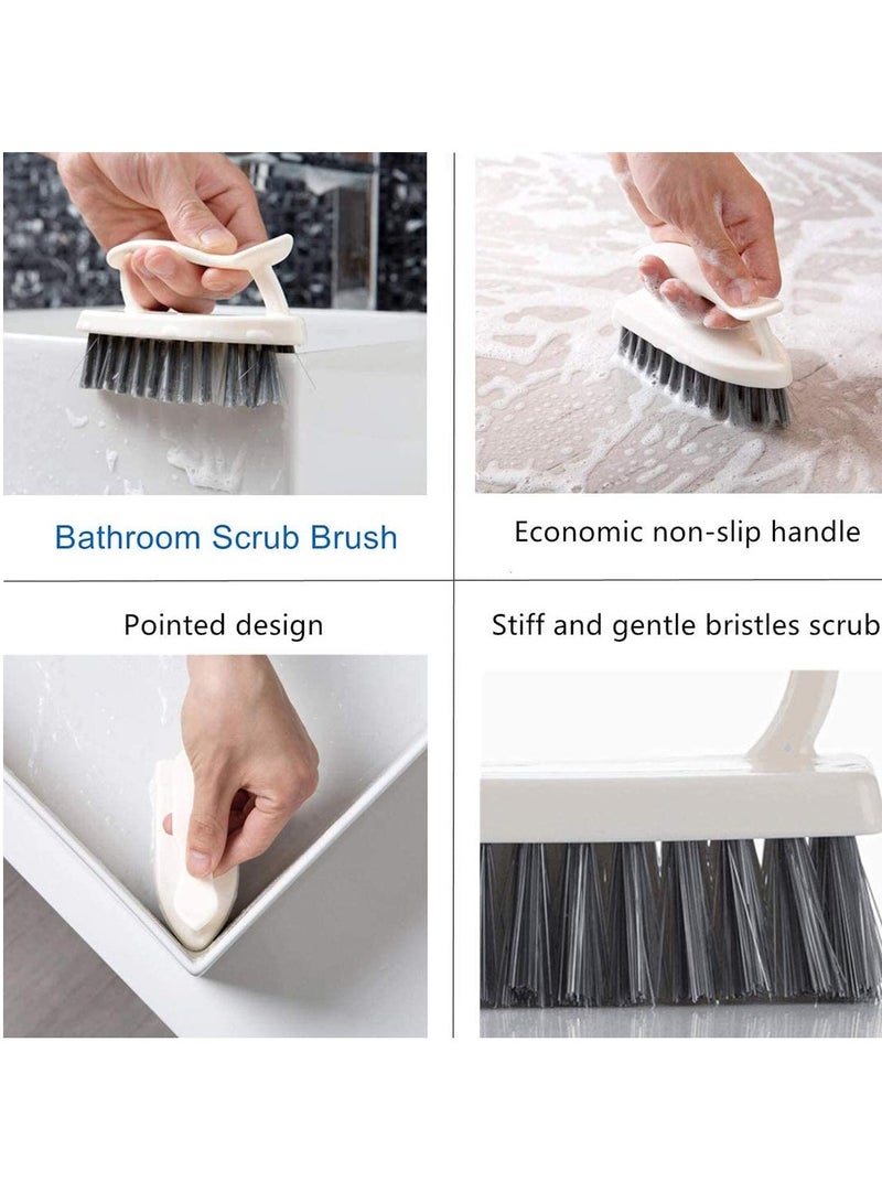 Dish Brush Steel Ball Pot Brush Kitchen Crevice Cleaning Brush with Scraper Bathroom Scrub Brush 5PCS Handle Brushes