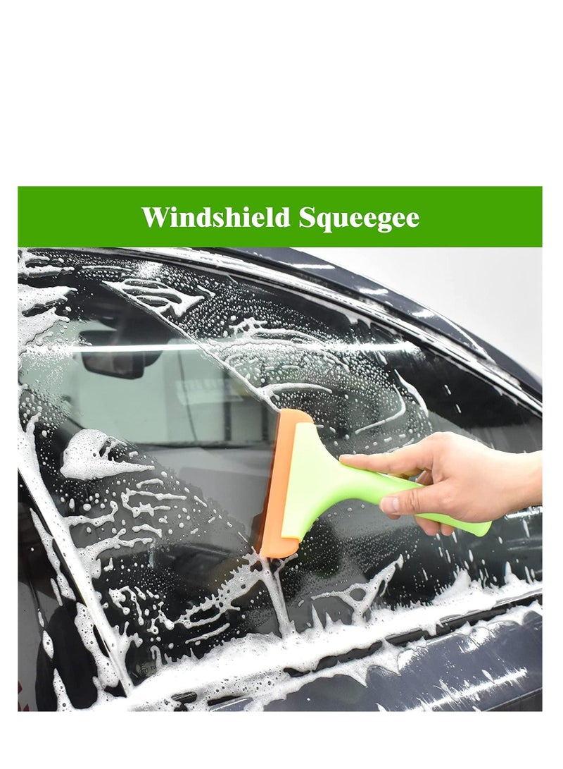 Silicone Small Squeegee Flexible Rubber Squeegee Shower Squeegee W Non Slip Handle Auto Water Blade Window Tint Squeegee for Car Windshield Mirror Glass Door Bathroom 2PCSGreen