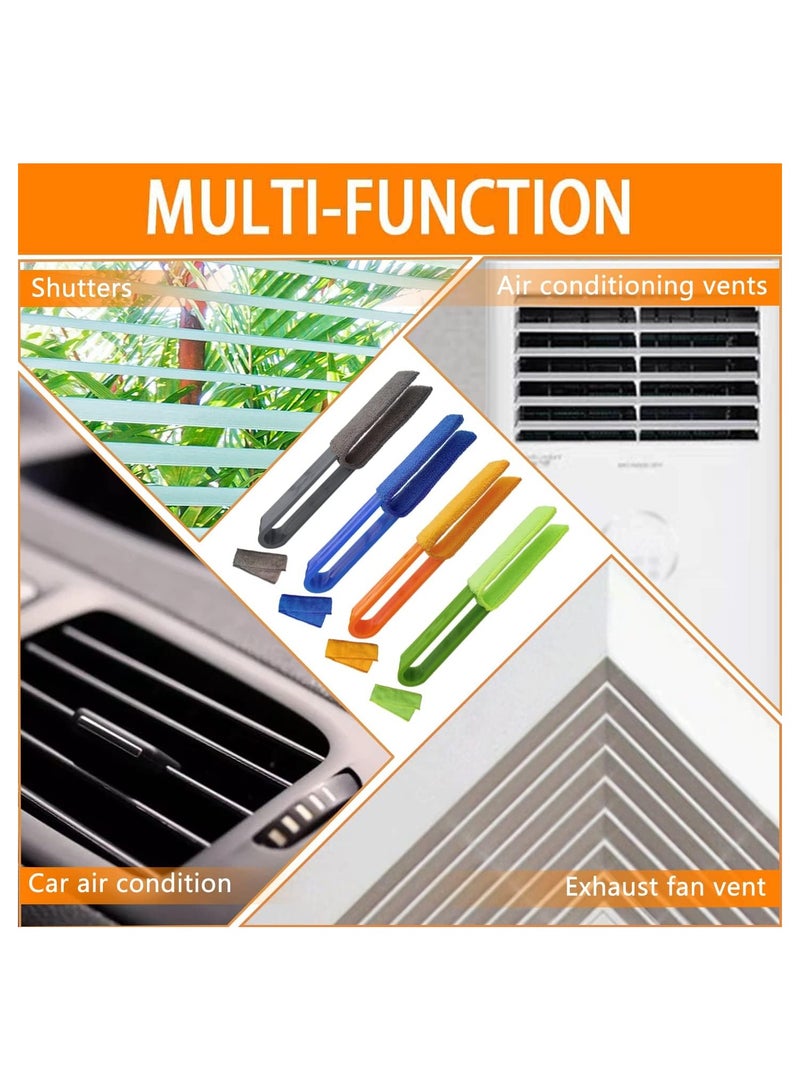 4 Pack Window Blinds Cleaner Duster Brush Blinds Duster with 4 Microfiber Sleeves Blinds Cleaning Tools for Window Blinds Air Conditioner Vents Fans Car Vents Jalousie Dust