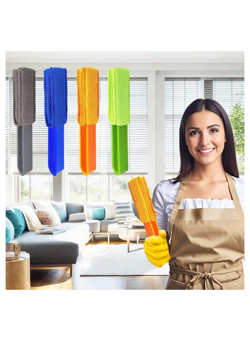 4 Pack Window Blinds Cleaner Duster Brush Blinds Duster with 4 Microfiber Sleeves Blinds Cleaning Tools for Window Blinds Air Conditioner Vents Fans Car Vents Jalousie Dust