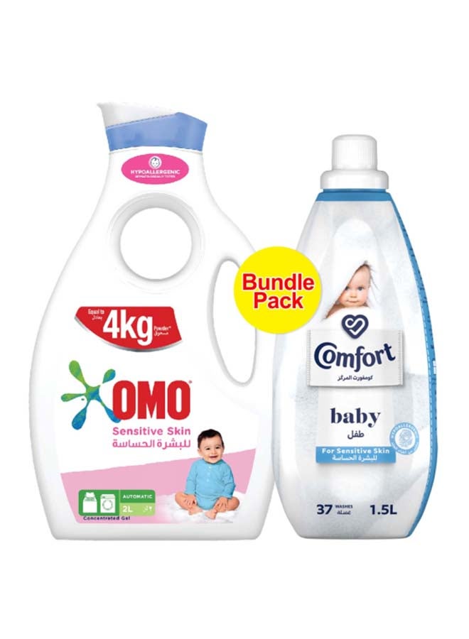 Liquid Detergent And Fabric Softner For Sensitive Skin Pack Of 2 2L+1.5L