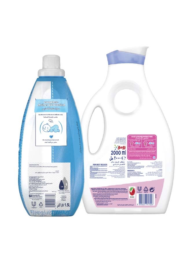 Liquid Detergent And Fabric Softner For Sensitive Skin Pack Of 2 2L+1.5L