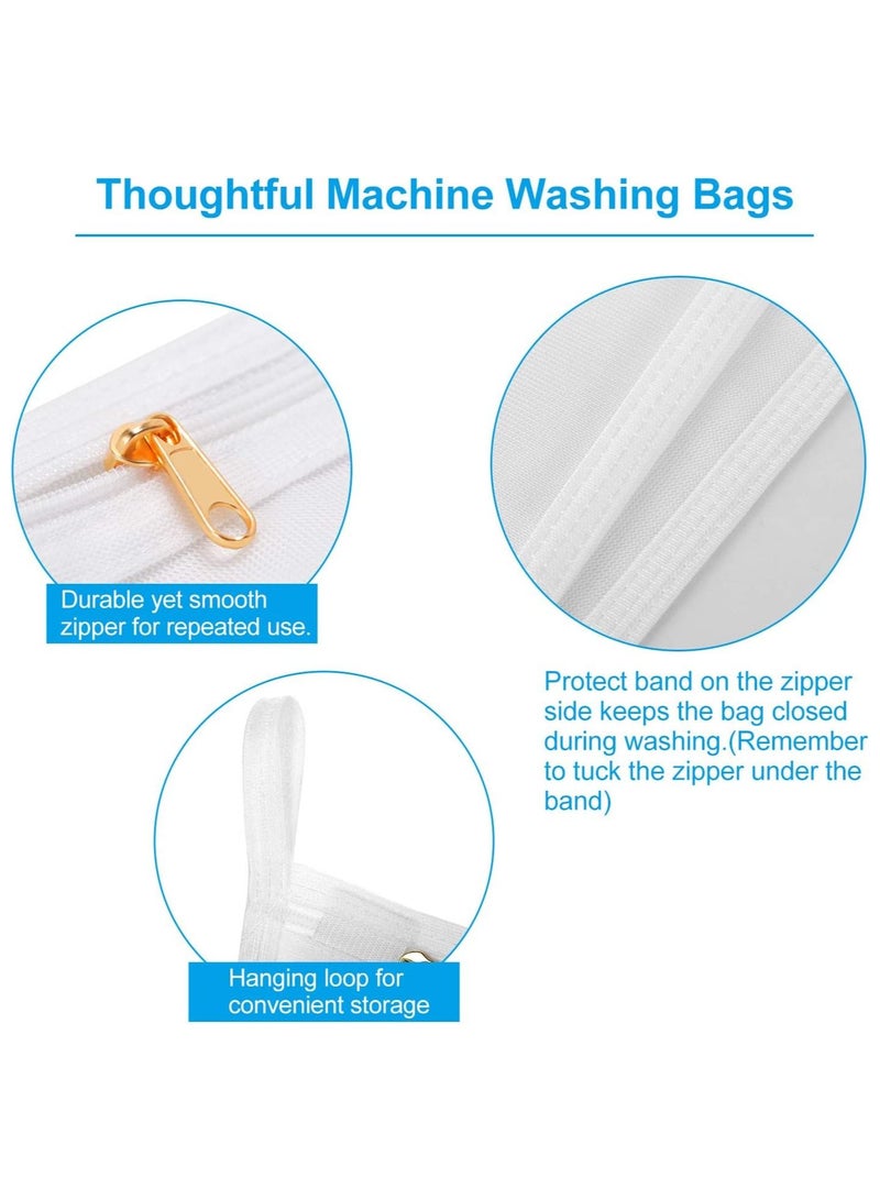 3 Pcs Delicates Laundry Bags Fine Mesh Wash Bag Mesh Laundry Bags Travel Storage Organize Bag Clothing Washing Bags for Lingerie Underwear Bra Silk Socks with Hanging Loop