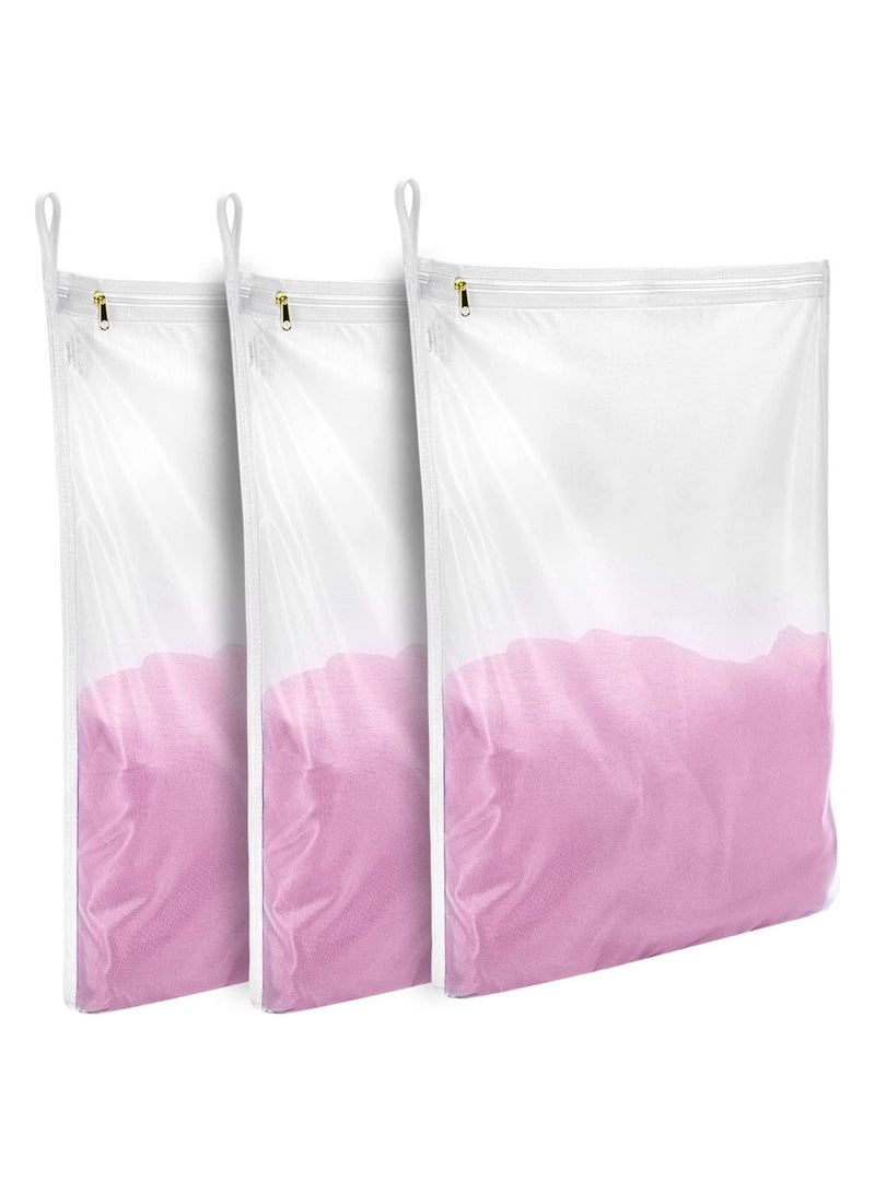 3 Pcs Delicates Laundry Bags Fine Mesh Wash Bag Mesh Laundry Bags Travel Storage Organize Bag Clothing Washing Bags for Lingerie Underwear Bra Silk Socks with Hanging Loop