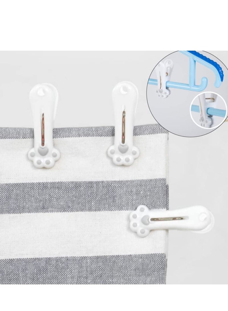 Plastic Clothespins Laundry Clothes Pins-24 Pack, Traceless Clothes Pegs, Bag Clips, Food Package Clip, with Cat Claw Pattern(Pink & Gray)