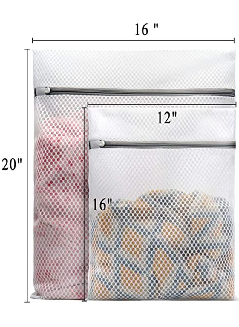 5Pcs Durable Honeycomb Mesh Laundry Bags for Delicates (2 Large 16 x 20 Inches, 3 Medium 12 x 16 Inches)