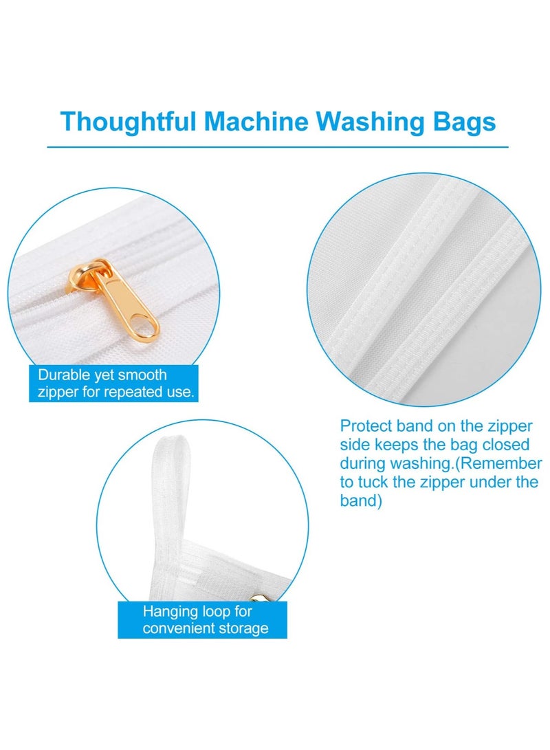 3 Pcs Delicates Laundry Bags Fine Mesh Wash Bag Mesh Laundry Bags Travel Storage Organize Bag Clothing Washing Bags for Lingerie Underwear Bra Silk Socks with Hanging Loop