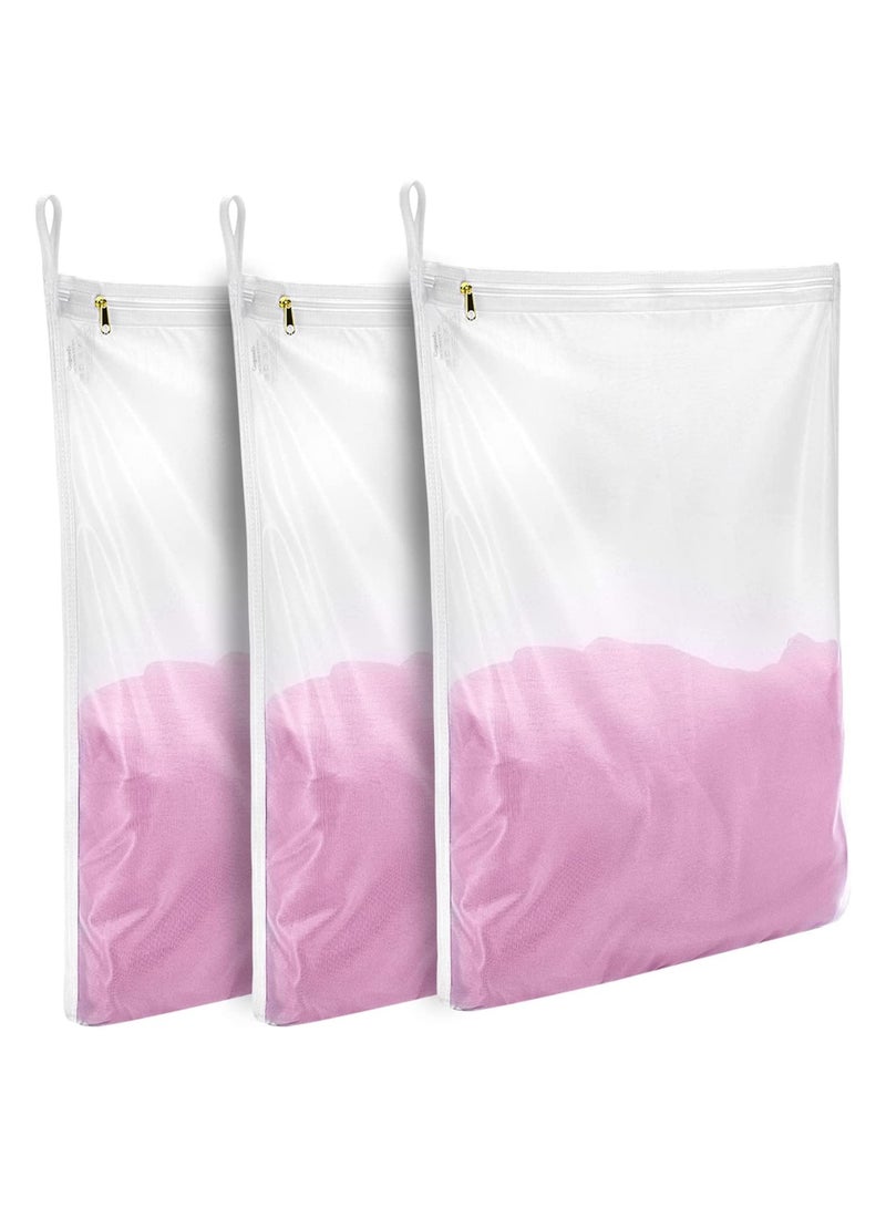 3 Pcs Delicates Laundry Bags Fine Mesh Wash Bag Mesh Laundry Bags Travel Storage Organize Bag Clothing Washing Bags for Lingerie Underwear Bra Silk Socks with Hanging Loop
