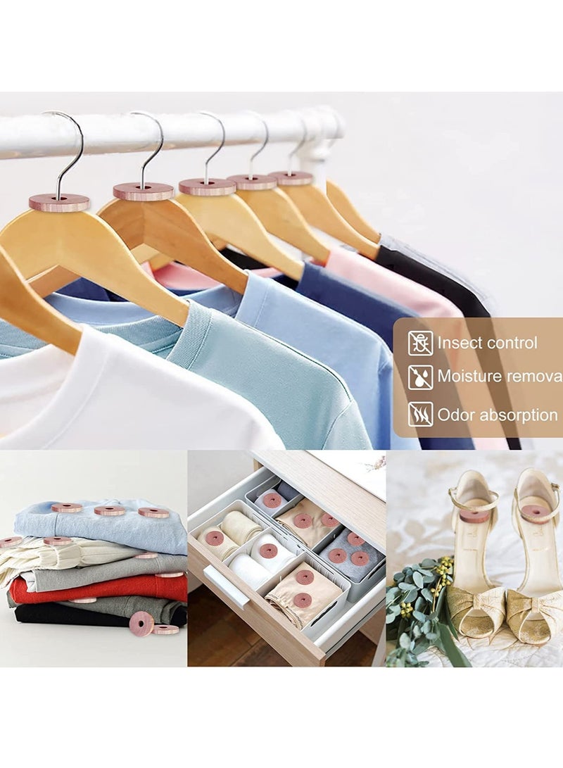 Cedar Rings for Hangers Blocks for Clothes Storage 100% Natural Aromatic Wood for Closets and Drawers Accessories Freshener 24-Pack