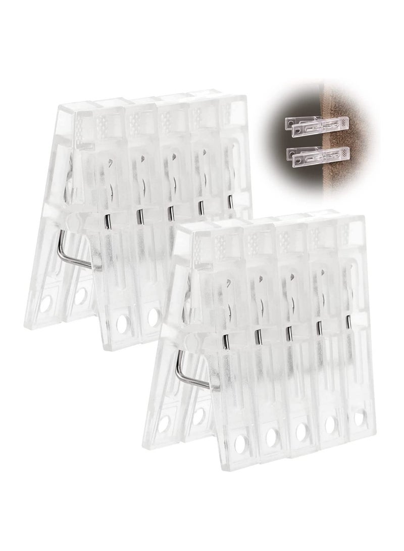 40 Pcs Plastic Clothespins Clear Plastic Towel Clips Laundry Clothes Pins Clips Clothes Drying Line Pegs for Towels Clothespins for Hanging Clothes