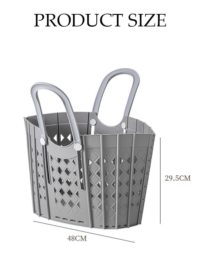 Foldable Laudry Basket, Collapsible Clothes Laundry Hamper, Plastic Storage Laundry Box with Dual Handles, Space Saving Storage Container, Laundry Organizer Storage Bin