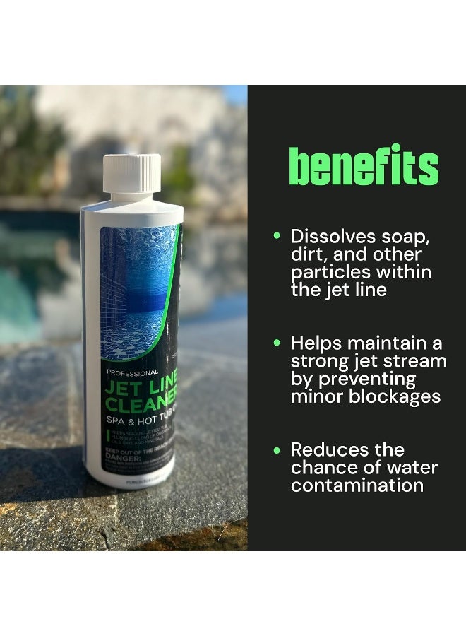 Spa Jet Cleaner for Hot Tub - Spa Jet Line Cleaner for Hot Tubs  Jetted Tub Cleaner to Keep Your Jets Clean - Fast Acting Spa Flush for Hot Tub (Jet Line Cleaner - 1 Pint)