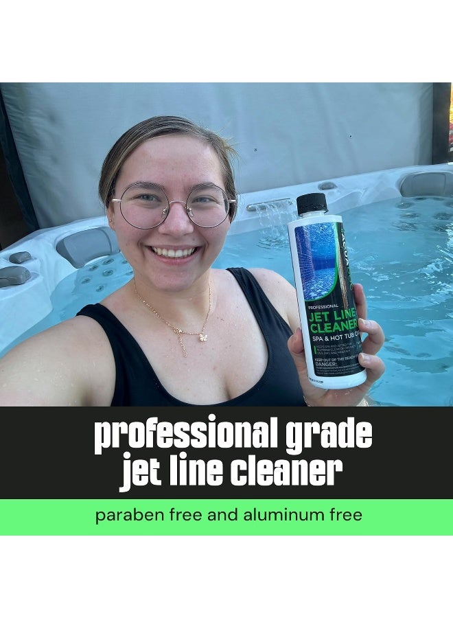 Spa Jet Cleaner for Hot Tub - Spa Jet Line Cleaner for Hot Tubs  Jetted Tub Cleaner to Keep Your Jets Clean - Fast Acting Spa Flush for Hot Tub (Jet Line Cleaner - 1 Pint)