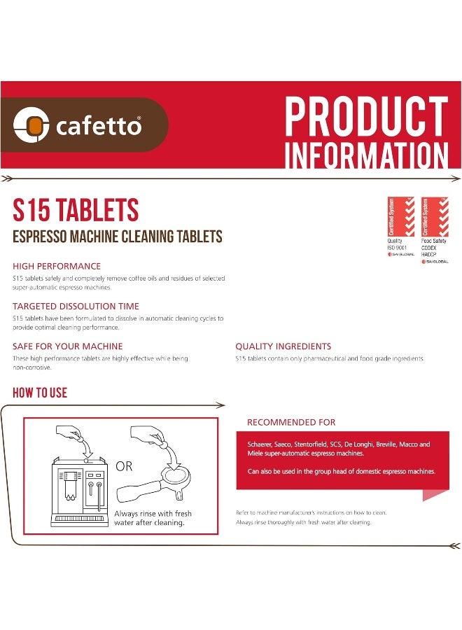 S15 High Performance Espresso Machine Cleaning Tablets (8 Tablets Blister)