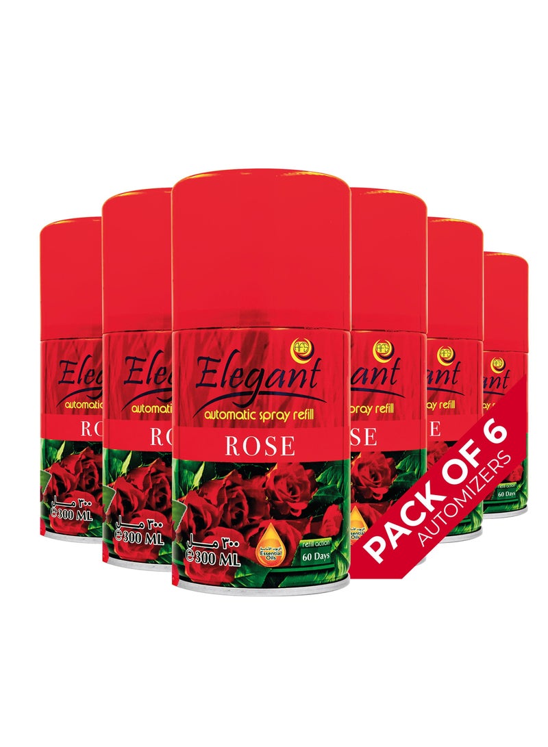 6 Piece ROSE Automatic Refill Spray Set 300ml