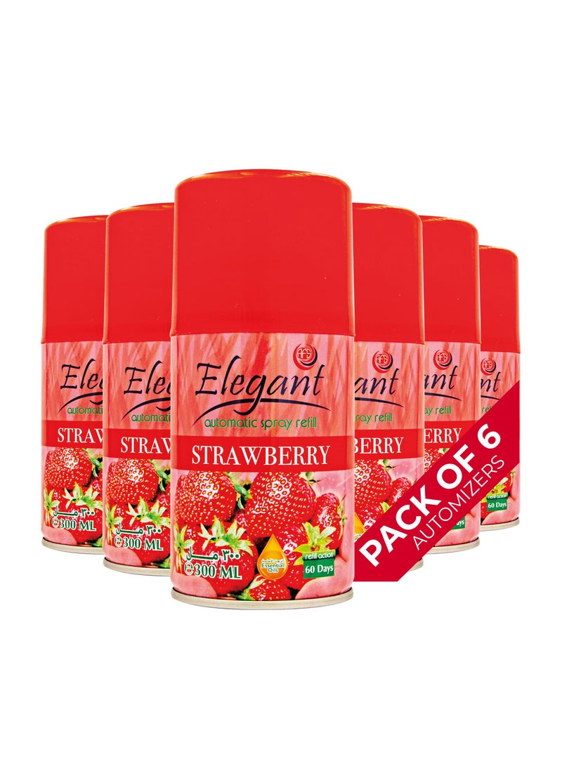 6 Piece STRAWBERRY Automatic Refill Spray Set 300ml